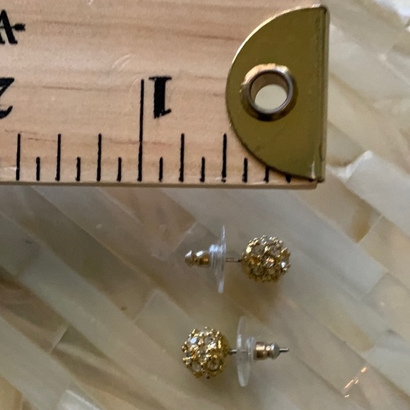 Swarovski Jewelry - NWOT Swarovski Crystal & Gold Small Ball Earrings